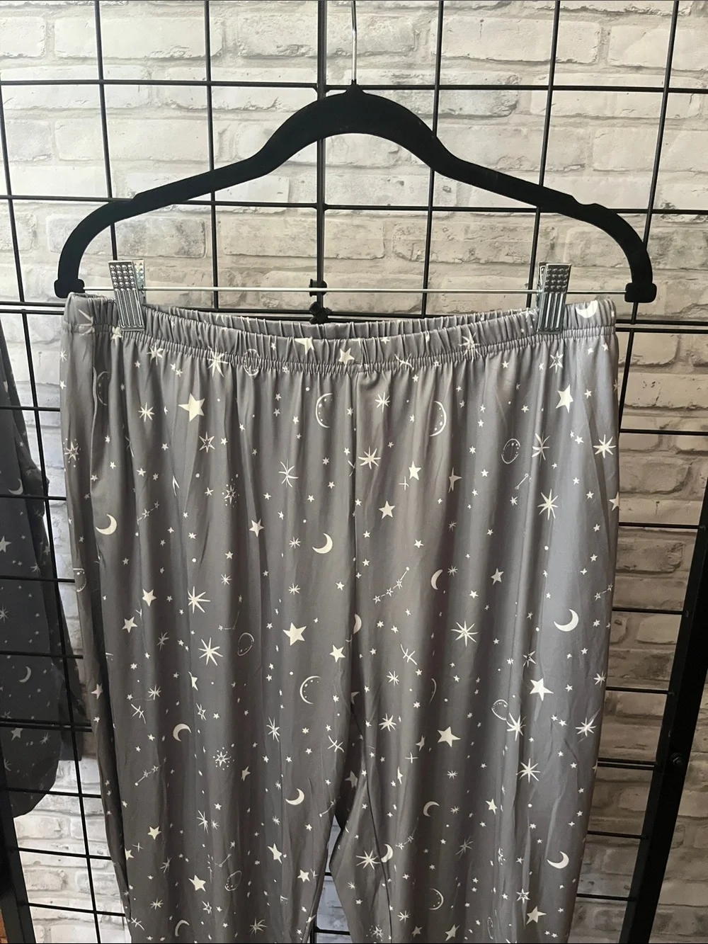 Ekouaer Gray Star & Moon Pajama Set poly spandex long sleeve /pants new